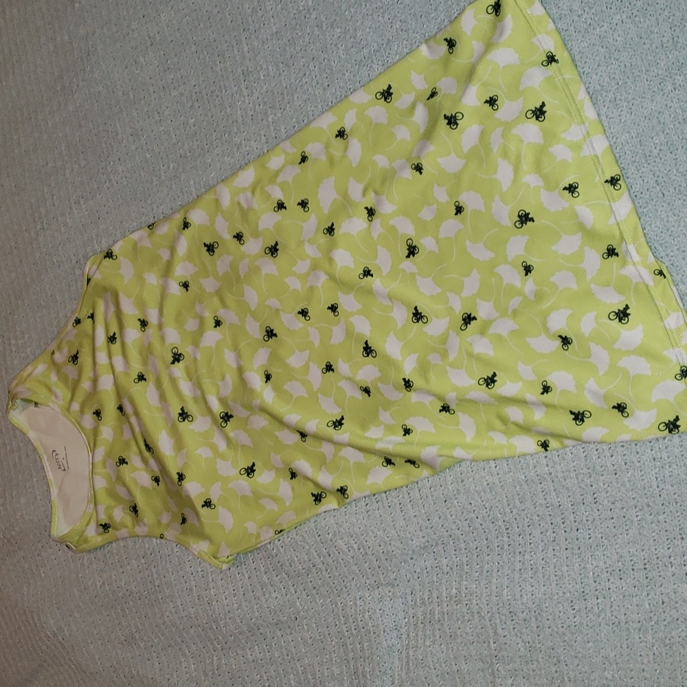 🟠A7🔹️Lime Green Bike Print Dress